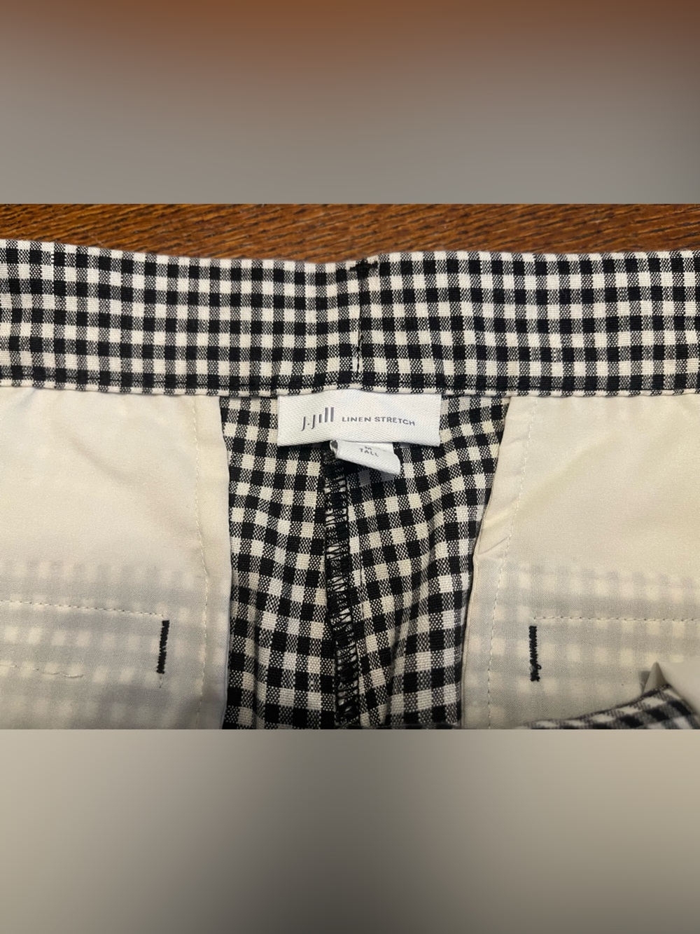 Black & White Gingham Cropped Slacks - MT - Picture 4 of 6